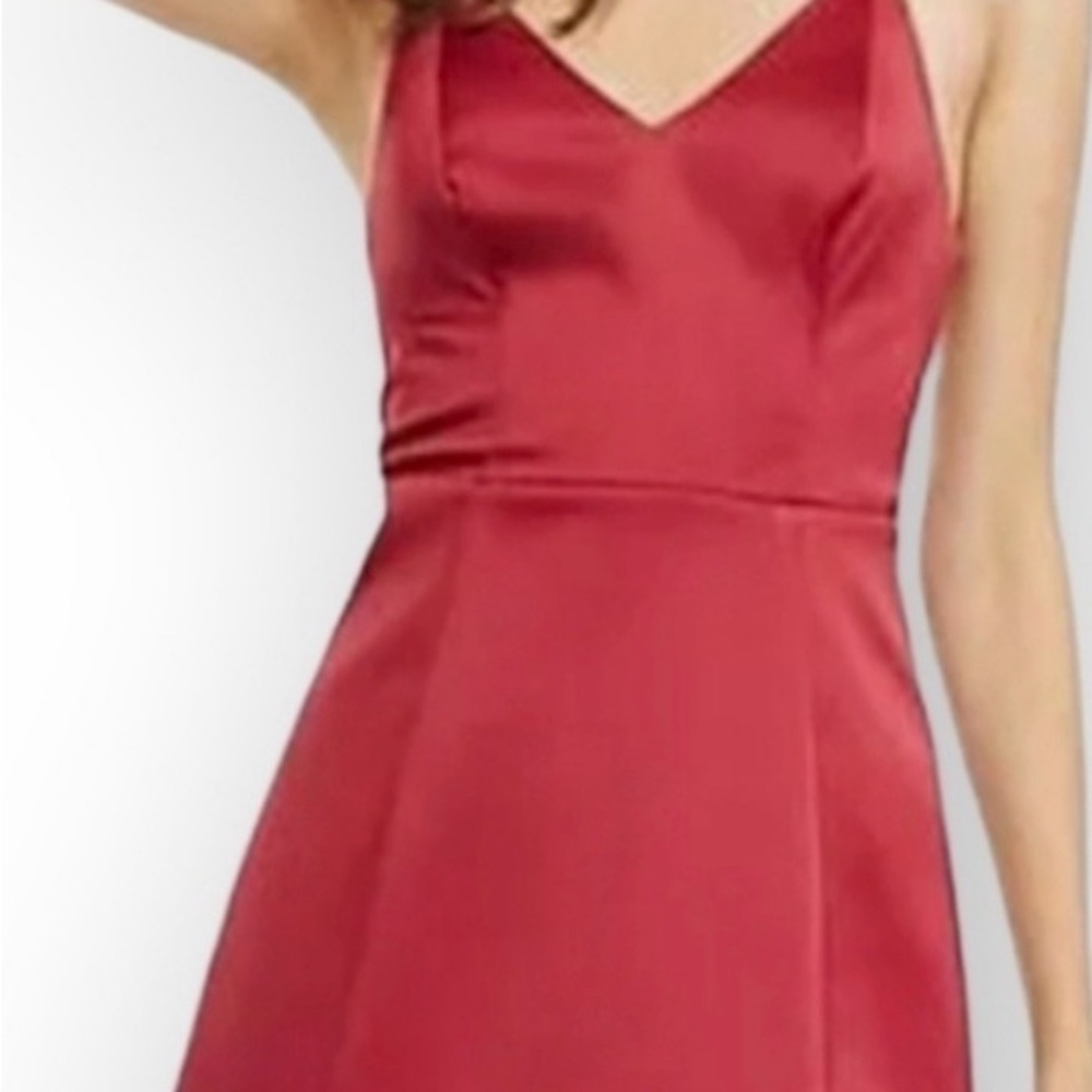 Express Red Satin Mini Dress